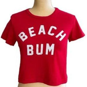 "Beach Bum" Logo Crop Top Tee